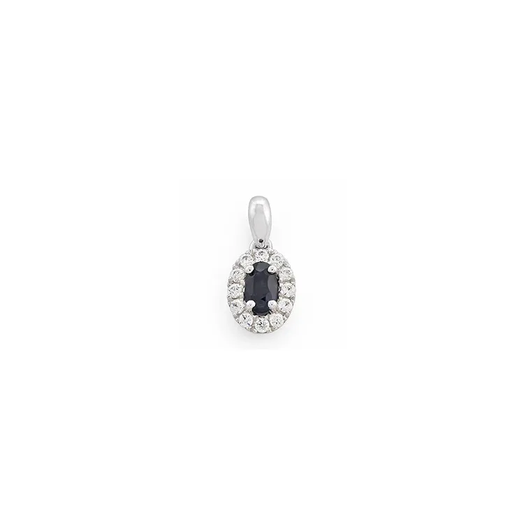 safir rosettberlock i 14 carat vitguld 0,35 ct 0,15 ct