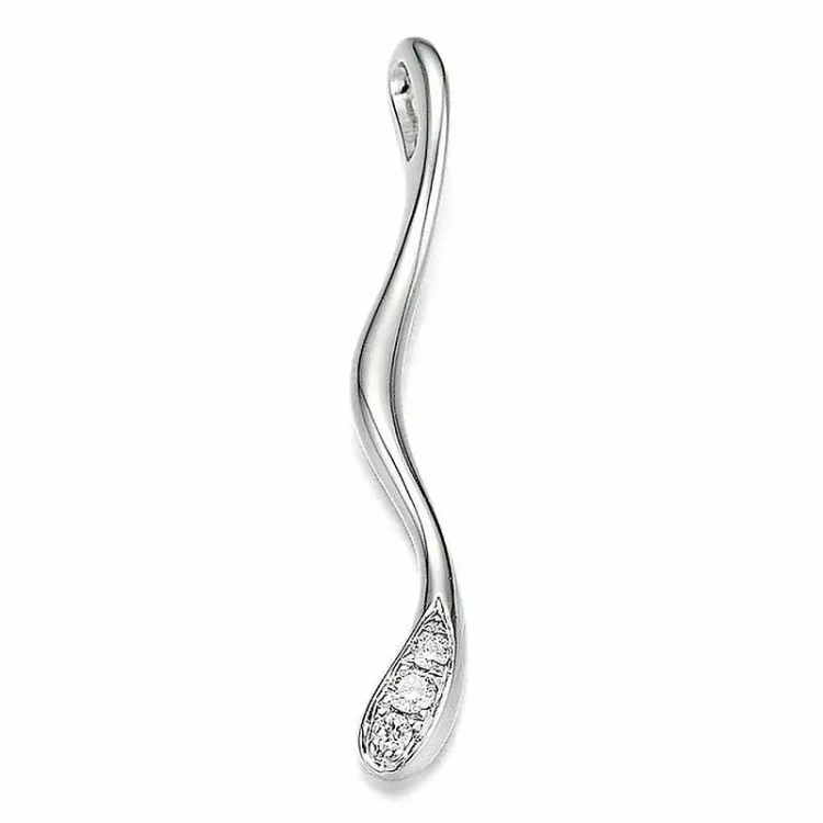 diamant hängen i 14  carat vitguld 0,056 ct