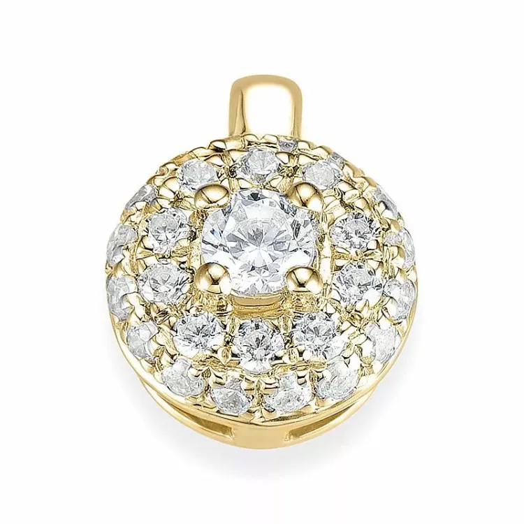 runt diamant hängen i 14 carat guld 0,272 ct