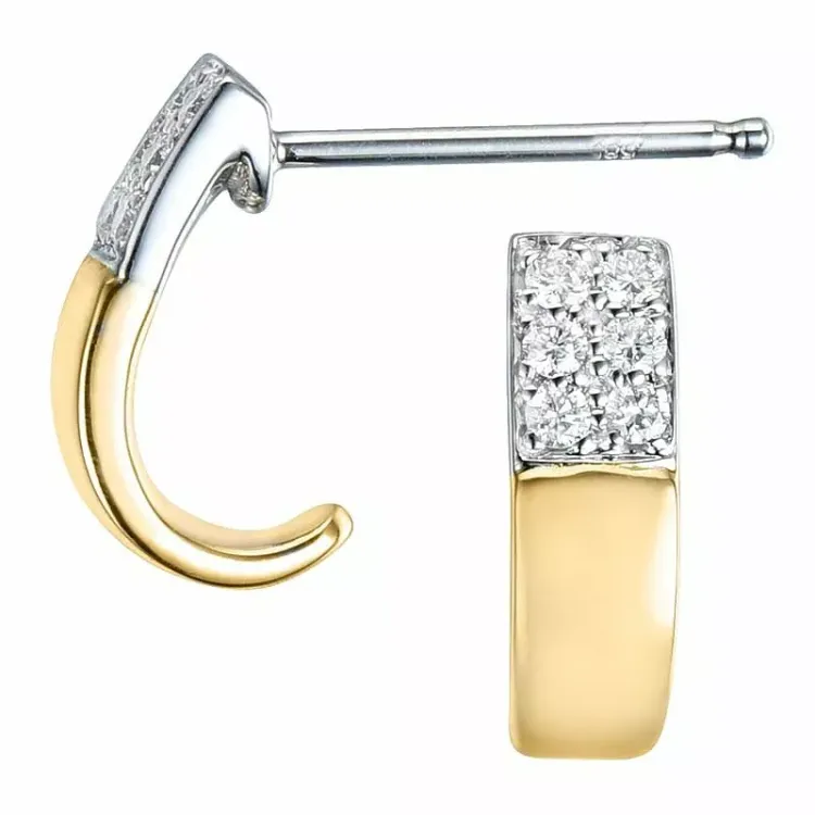 diamant halvcreol i 14 karat guld och vitguld med diamant 