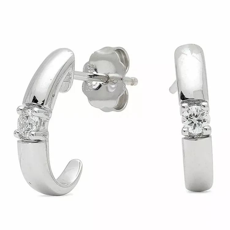 Vita diamant halvcreol i 14 karat vitguld med diamanter 