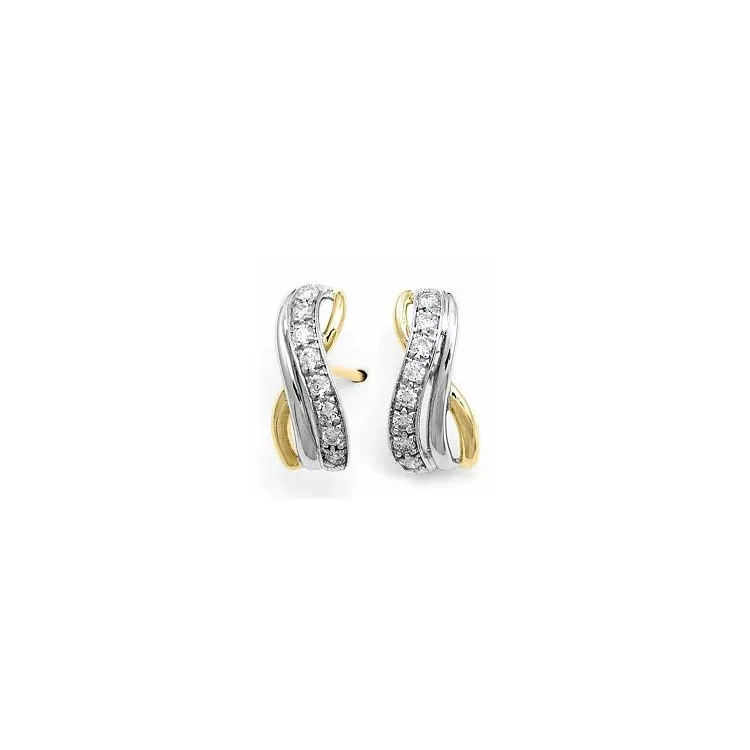diamantörhängen i 14 karat guld och vitguld med diamant