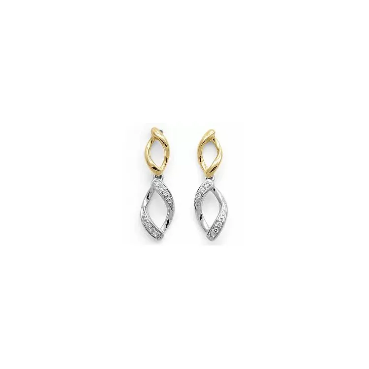 infinity diamantörhängen i 14 karat guld och vitguld med diamant