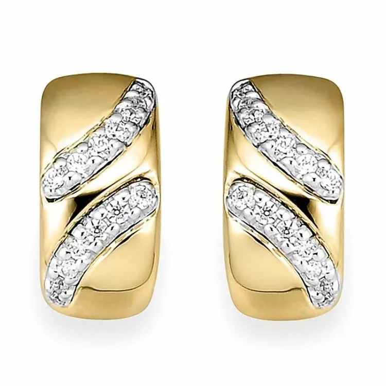 Diamant halvcreol i 14 karat guld och vitguld med diamanter