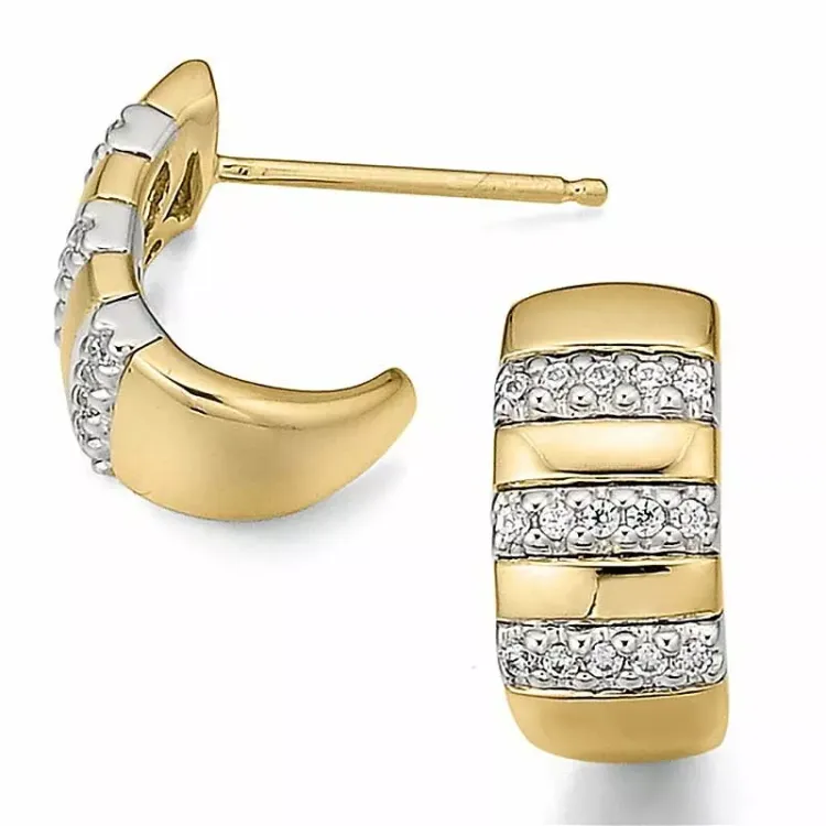 Diamant halvcreol i 14 karat guld och vitguld med diamanter