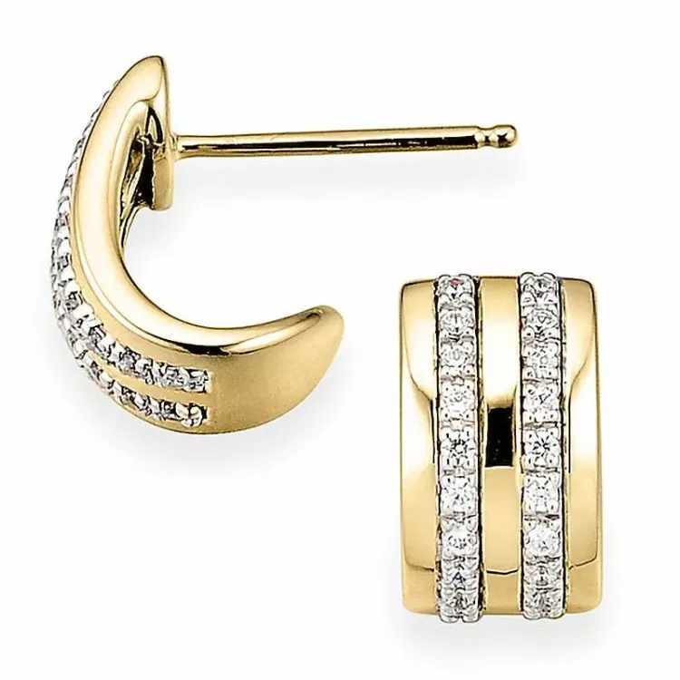 Diamant halvcreol i 14 karat guld och vitguld med diamanter 