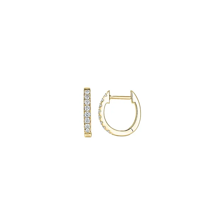 13 mm diamant creol i 14 karat guld med diamant 