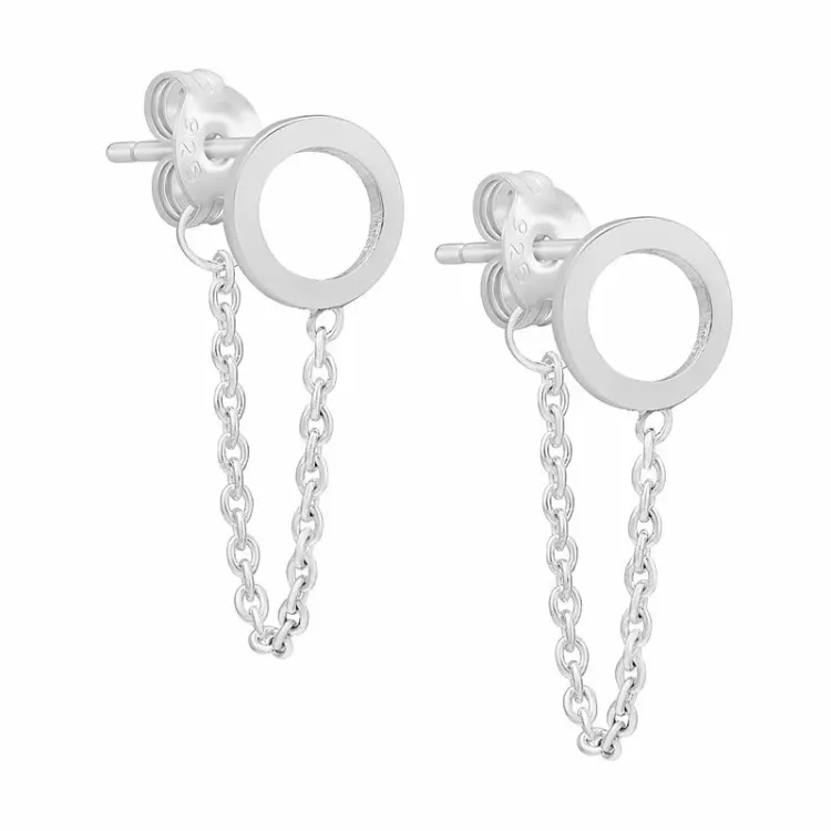 runda örhängestift i silver