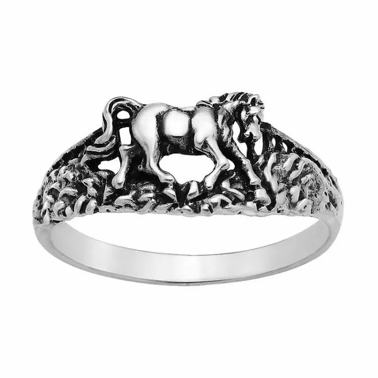 hästar ring i silver