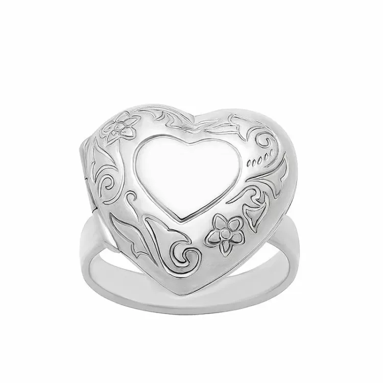 hjärta ring i silver