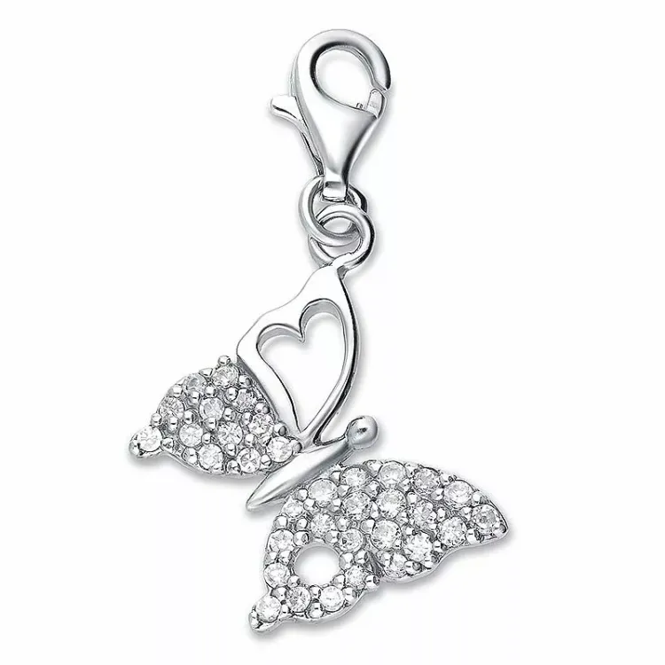fjäril charms hängen i silver