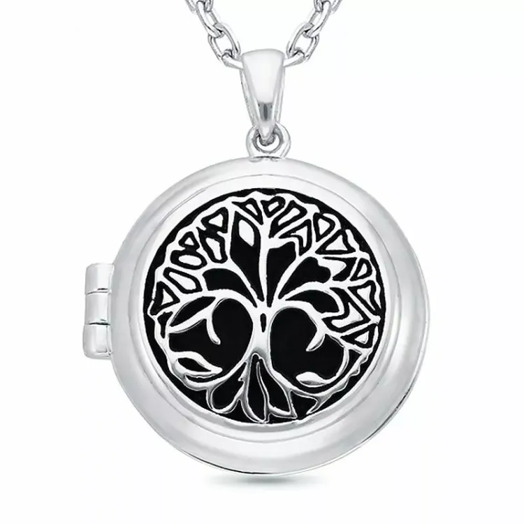 22 mm medaljong smycke i silver
