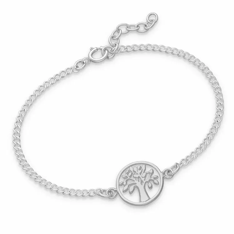 Runt livets träd armband i silver med hängen i silver
