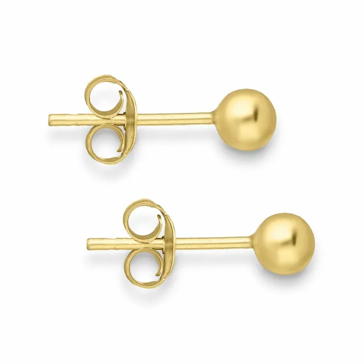 4 mm kula örhängestift i förgyllt silver