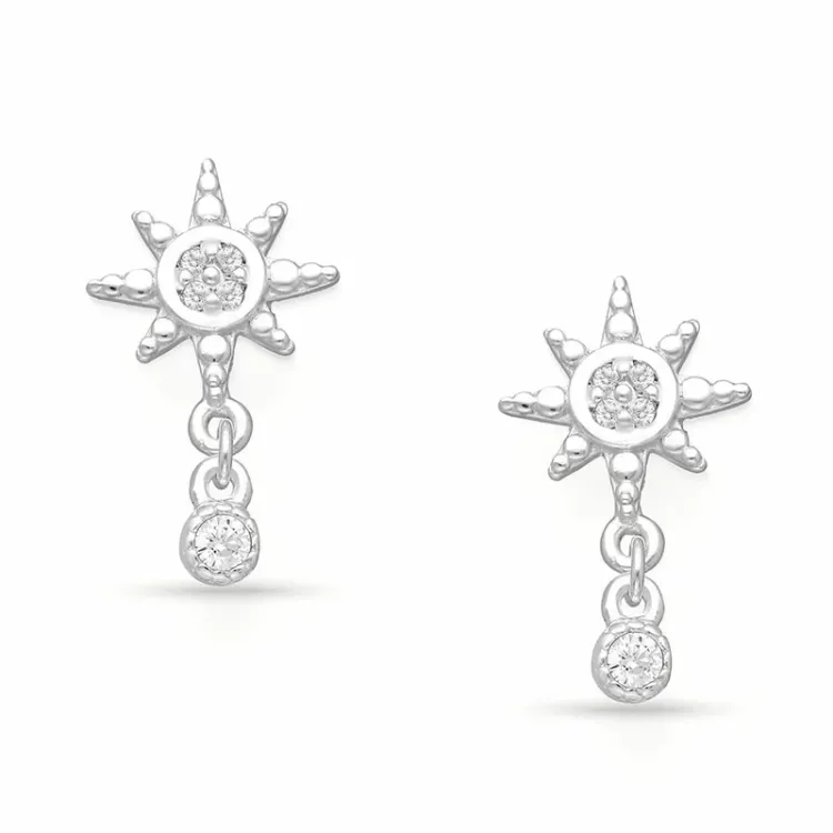 sol zirkon örhängen i silver
