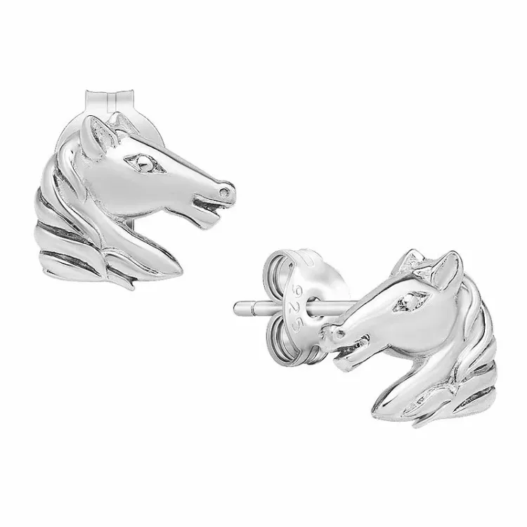 hästar örhängestift i silver