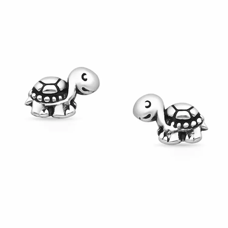 sköldpadda örhängestift i silver - Little Ones