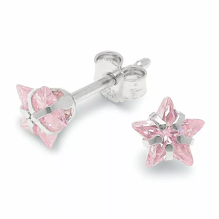 stjärna örhängestift i silver
