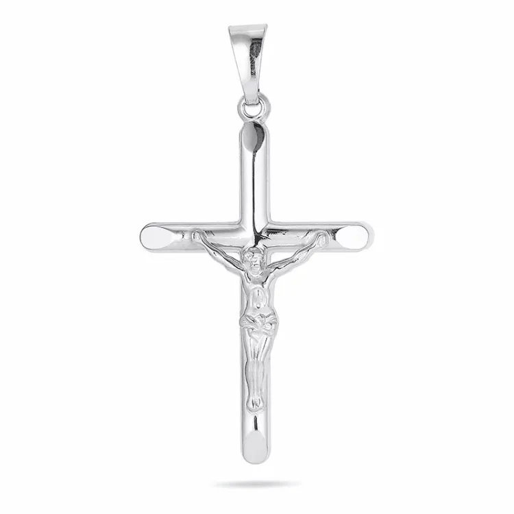 Kollektionsprov kors med Jesus hängen i silver