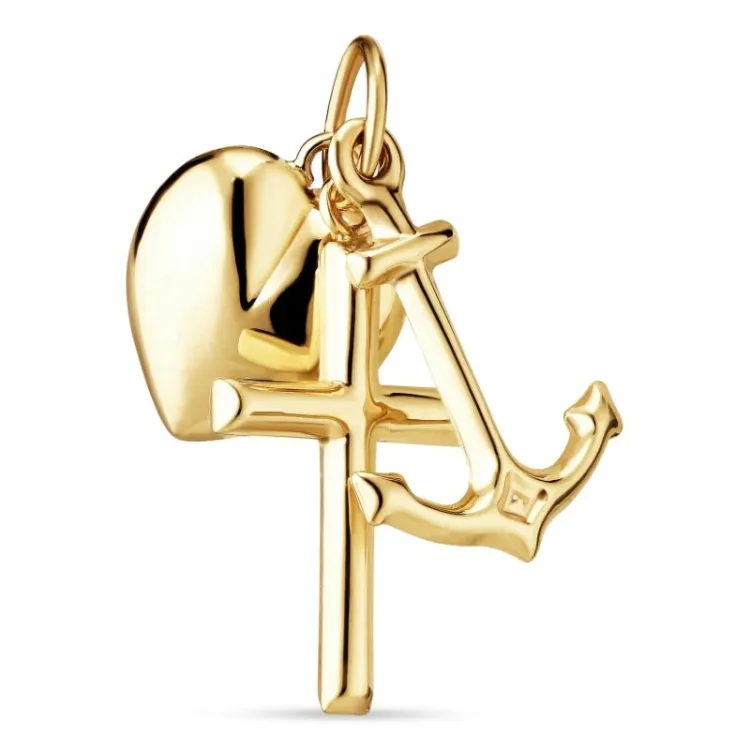 äkta tro-hopp-kärlek hängen i 9 karat guld - Amoré