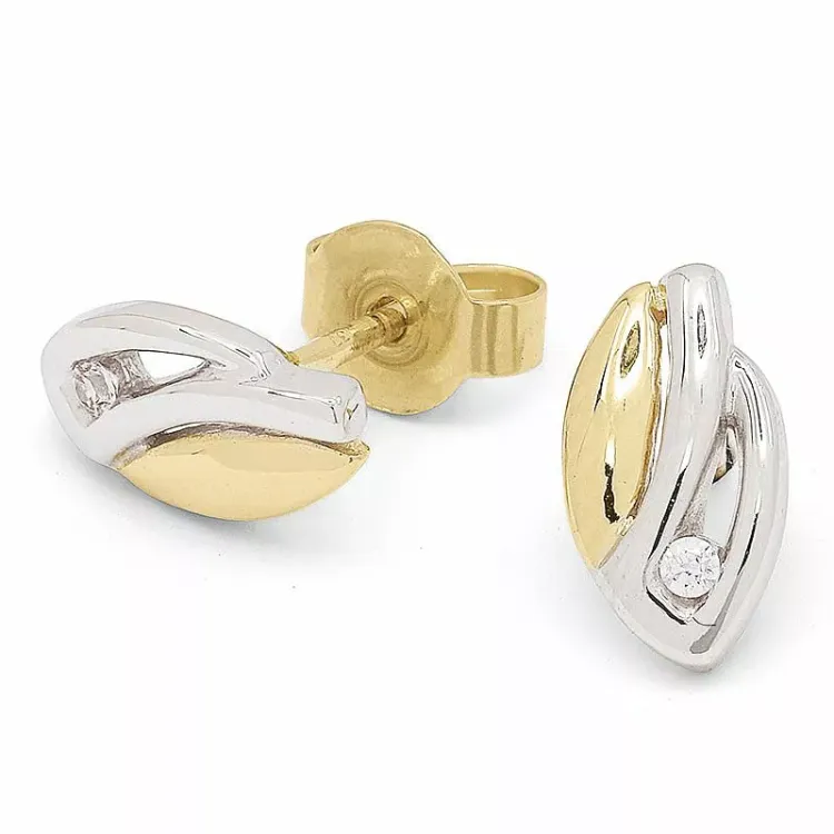 guldörhängen i 9 karat guld med rhodium med