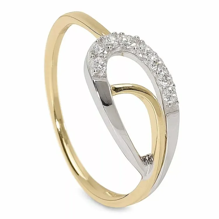 vit zirkon ring i 9 karat guld och vitguld