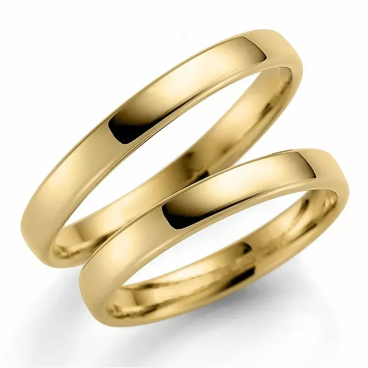 3 mm vigselsringar i 9 karat guld - set