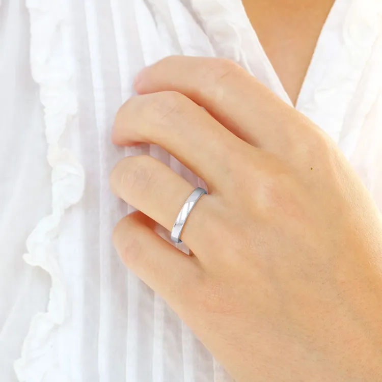5 och 3 mm vigselsringar i 9 karat vitguld - set