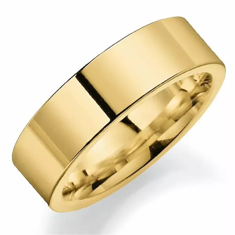 Bred 7 mm vigselsring i 14  karat guld