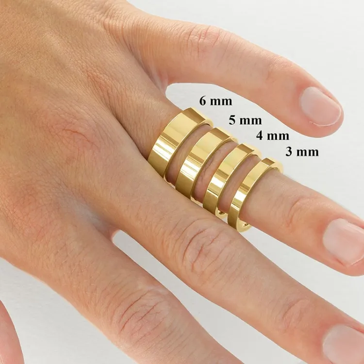 4 mm vigselsringar i 14  karat guld - set
