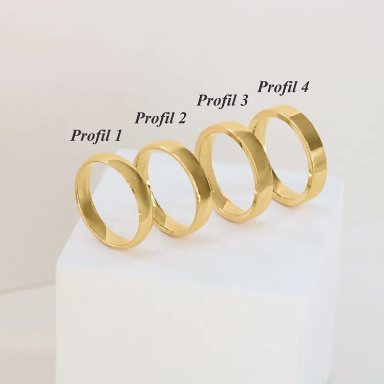 4 mm vigselsringar i 14  karat guld - set