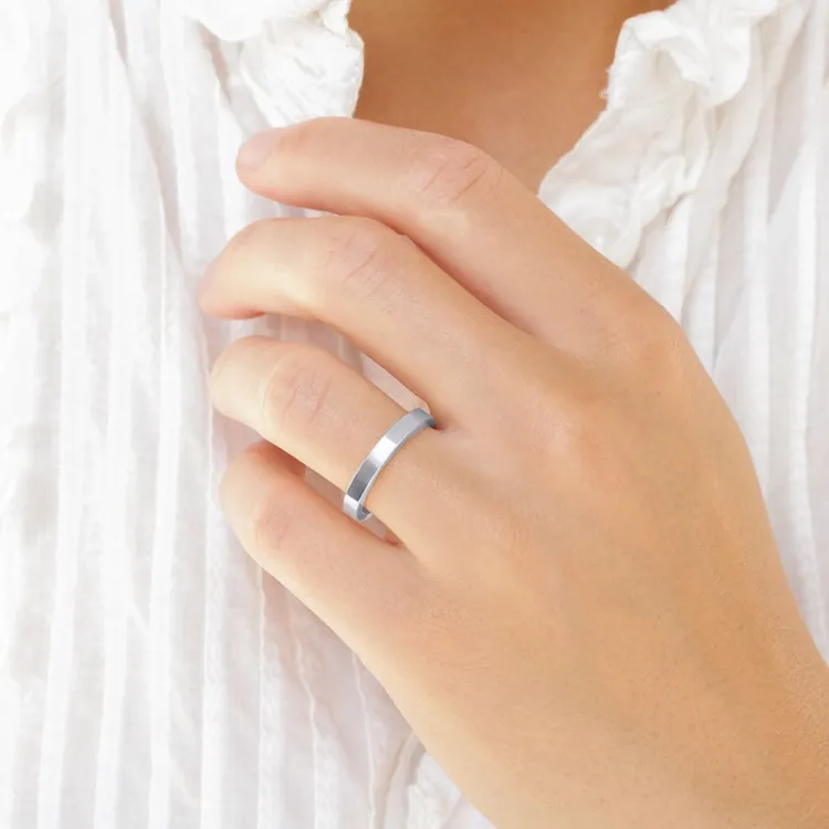 5 och 3 mm vigselsringar i 9 karat vitguld - set