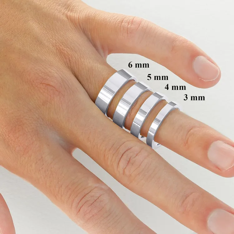 5 och 4 mm vigselsringar i 9 karat vitguld - set