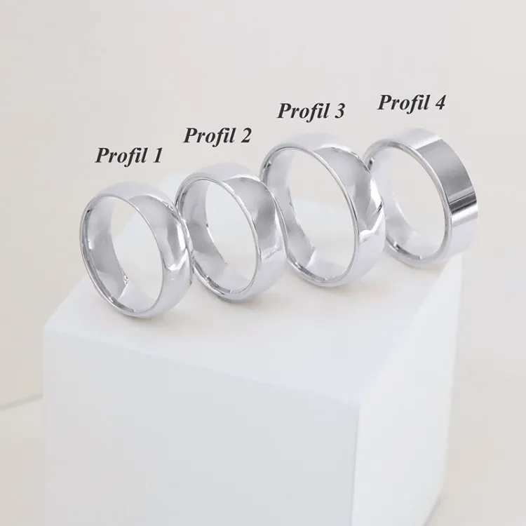 6 och 5 mm vigselsringar i 9 karat vitguld - set