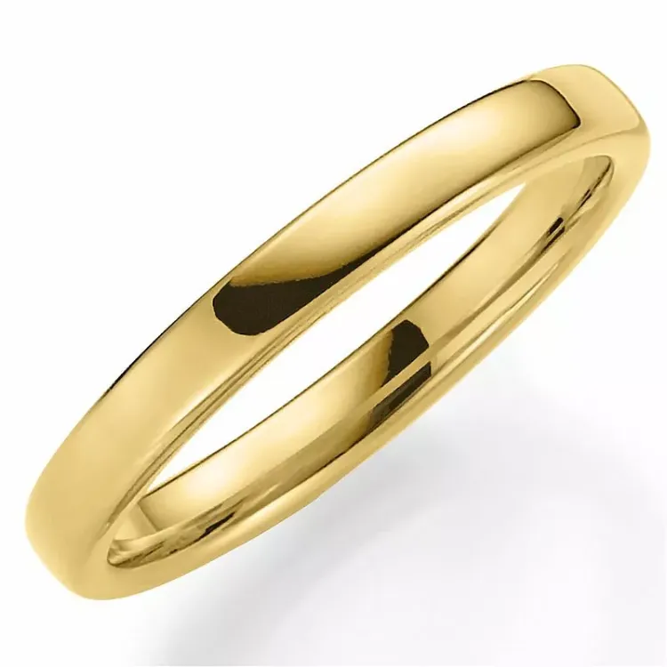 smal 3 mm vigselsring i 14  karat guld