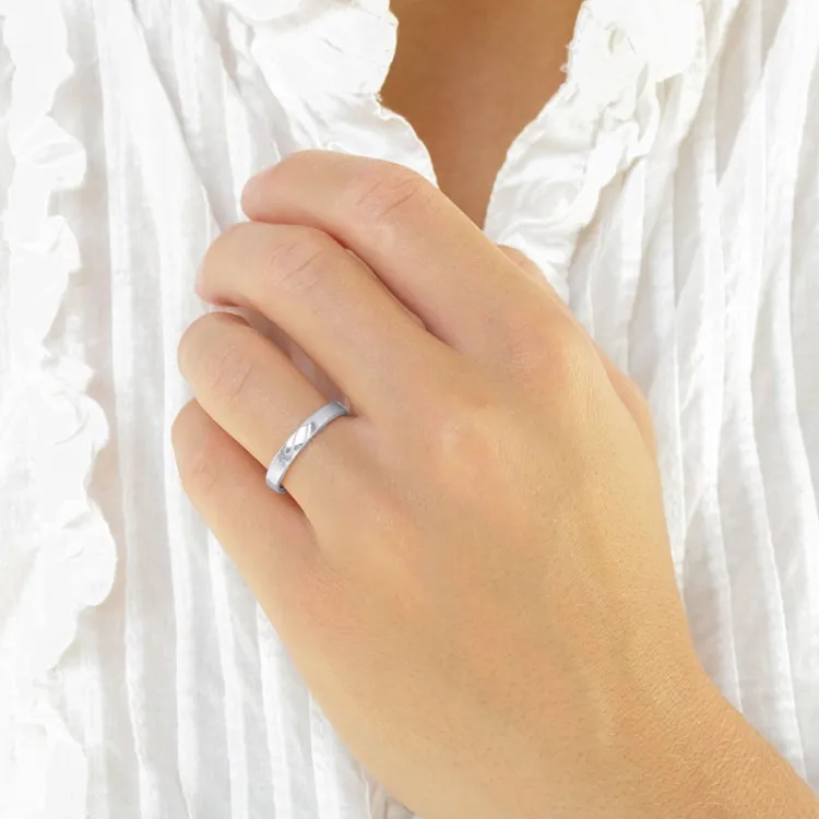 5 och 3 mm vigselsringar i 9 karat vitguld - set