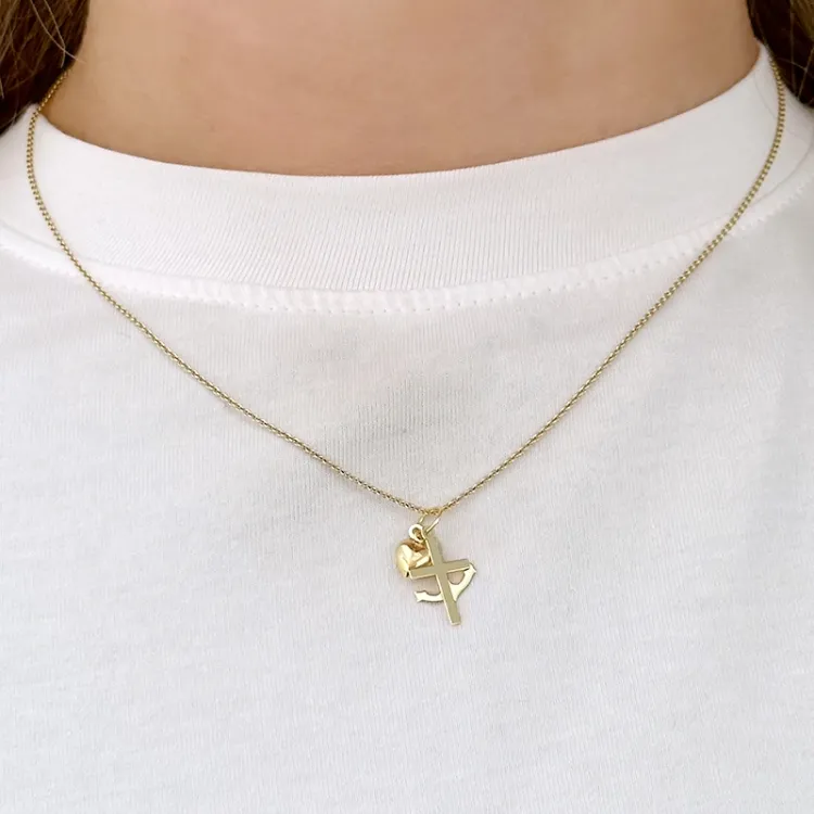 tro-hopp-kärlek hängen i 9 karat guld - Amoré
