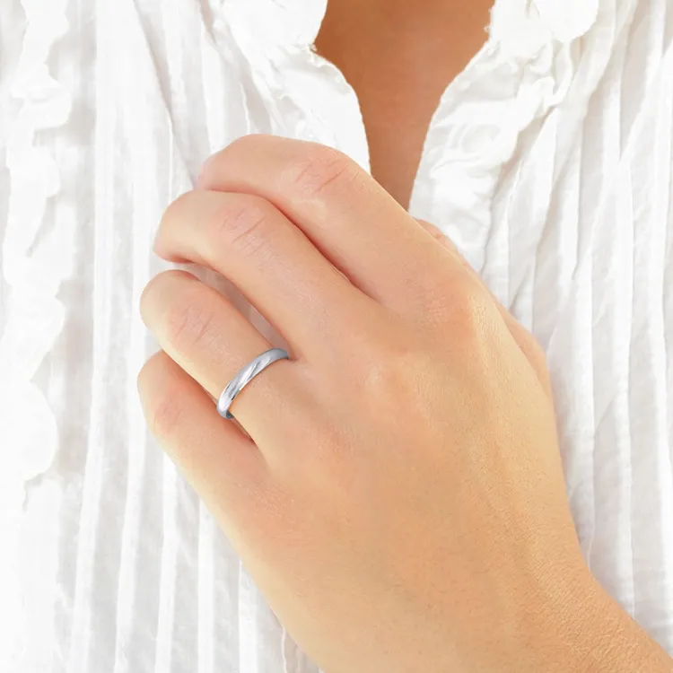 4 och 3 mm vigselsringar i 14  karat vitguld - set