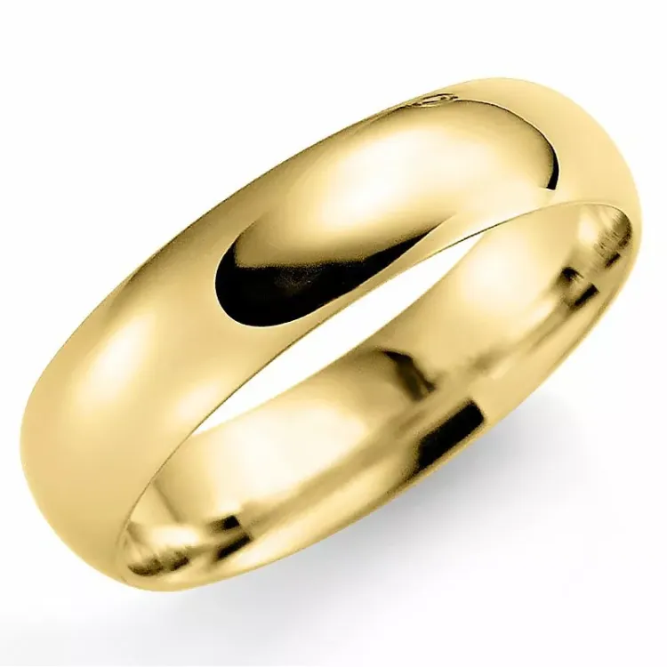 bred 6 mm vigselsring i 14  karat guld