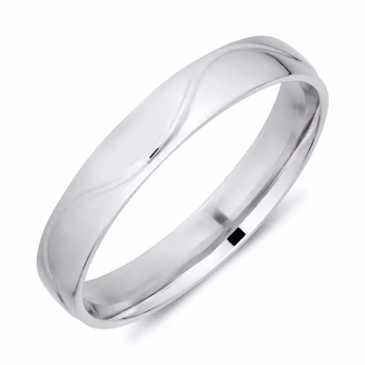 4 mm vigselsring i 14  karat vitguld