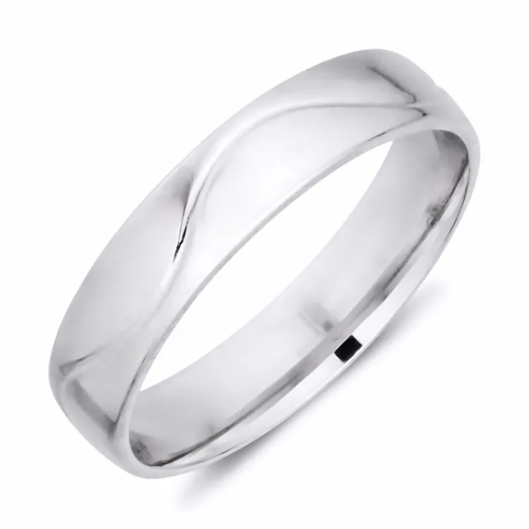 5 mm vigselsring i 9 karat vitguld