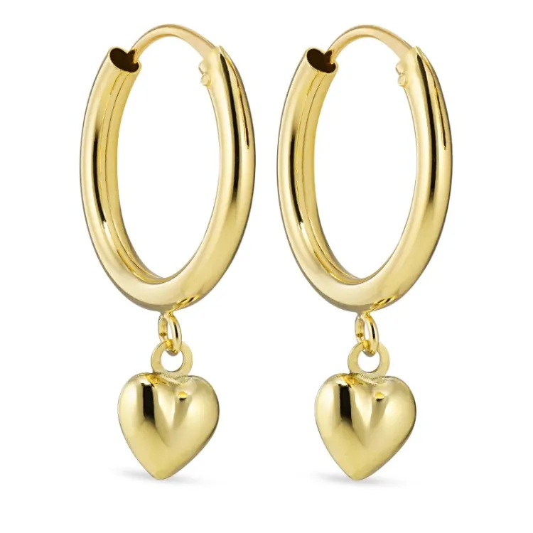 hjärta örhängen i 9 karat guld - Gold Collection