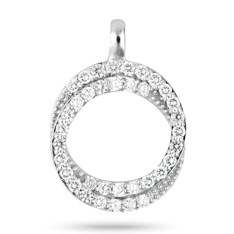 cirkel zirkon hängen i silver
