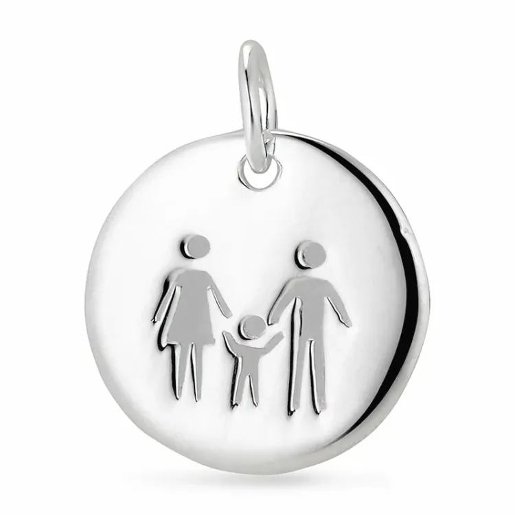 mor och barn hängen i silver