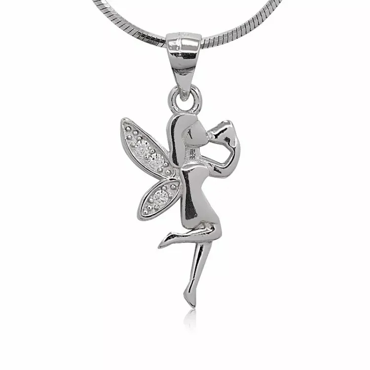 ängel zirkon hängen i silver