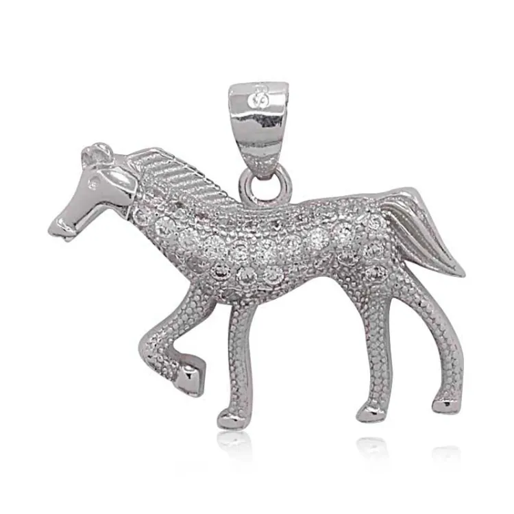 Hästar zirkon hängen i silver