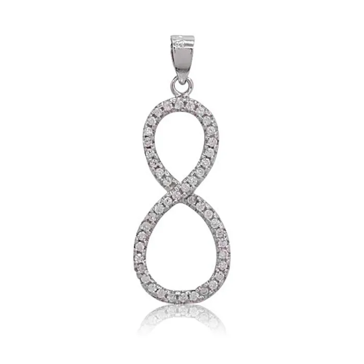 Elegant infinity zirkon hängen i silver