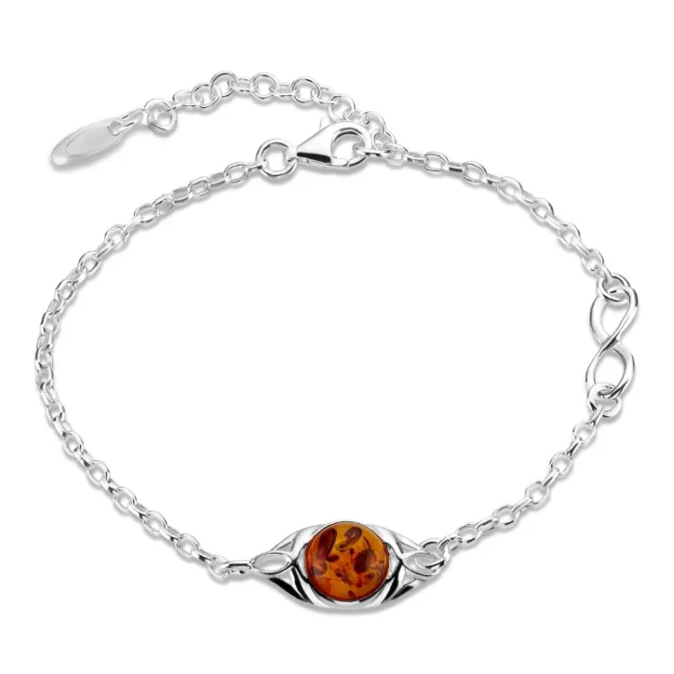 bärnsten armband i silver