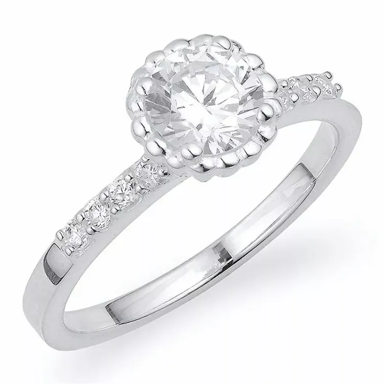 Zirkon fingerringar i silver