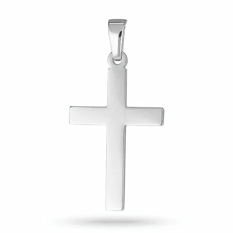 12 x 18 mm kors hängen i rhodinerat silver - Amoré